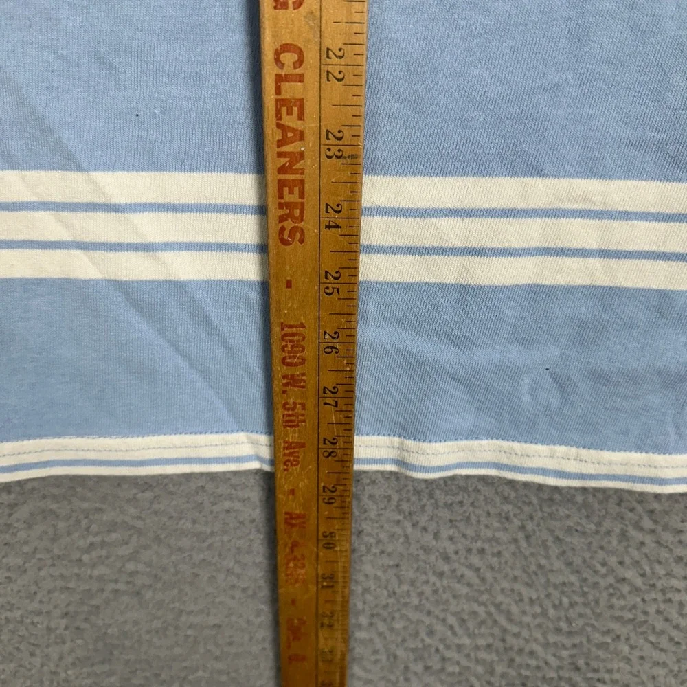 NEW Levis Rugby Shirt Mens Large Relaxed Light Blue White Striped Long Sleeve